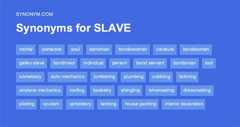 antonyms of slavery|slave alternative words.